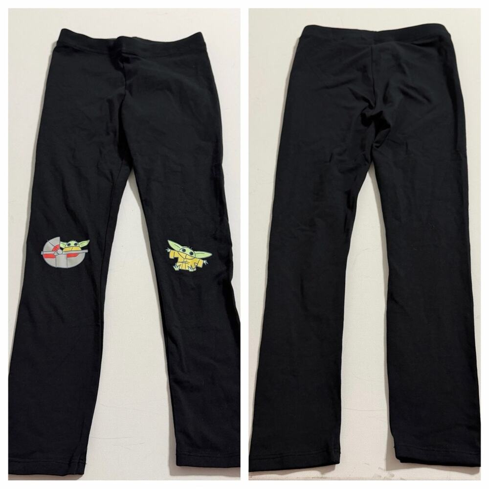 Disney Amazon Essentials Star Wars Grogu Black Leggings Girls Medium 8 YO NWOT